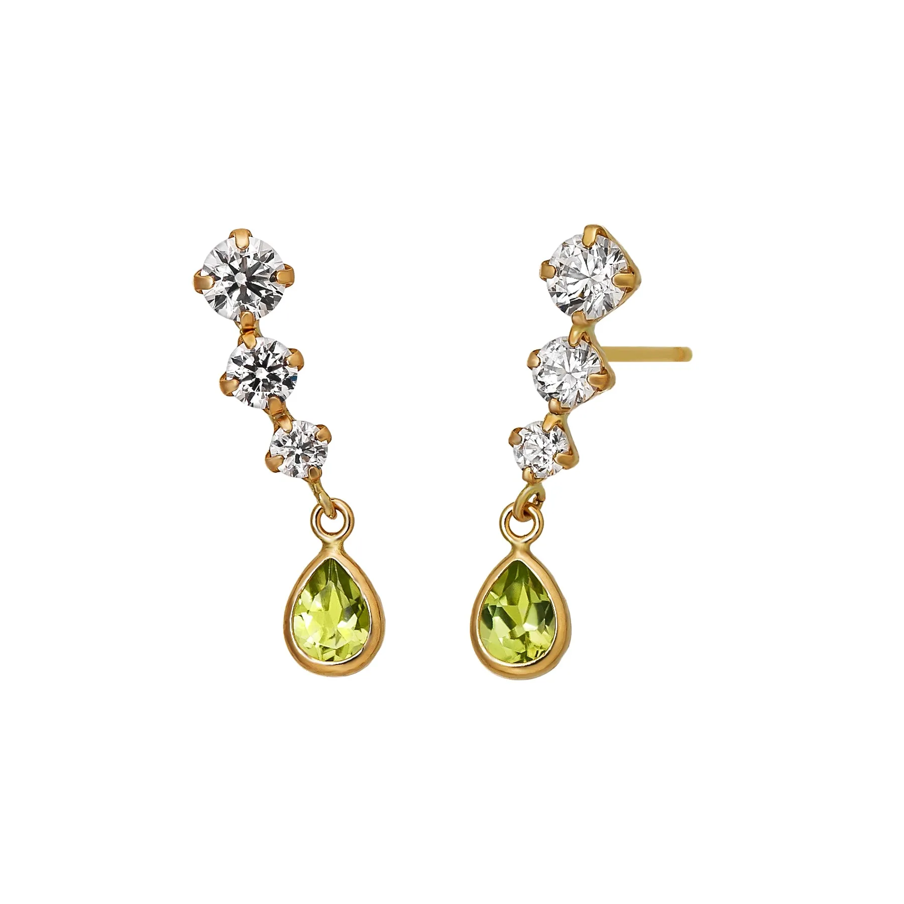 18K/10K Peridot Swinging Earrings (Yellow Gold)