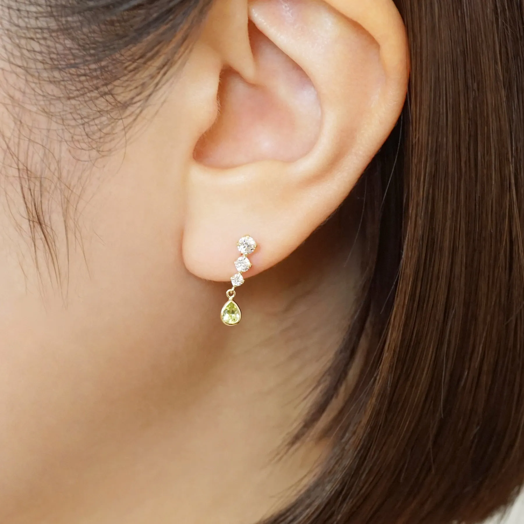 18K/10K Peridot Swinging Earrings (Yellow Gold)