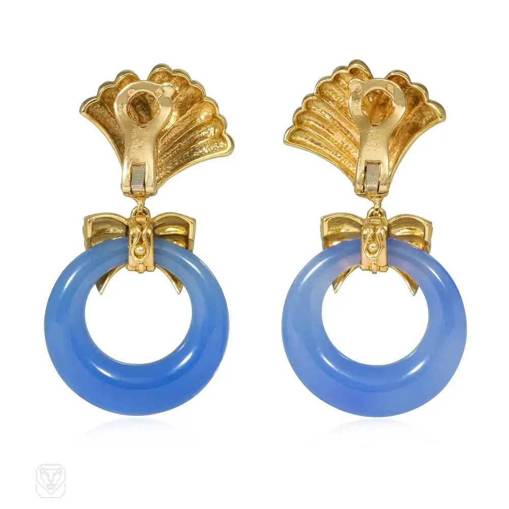 1970s Van Cleef & Arpels interchangeable doorknocker hoop earrings