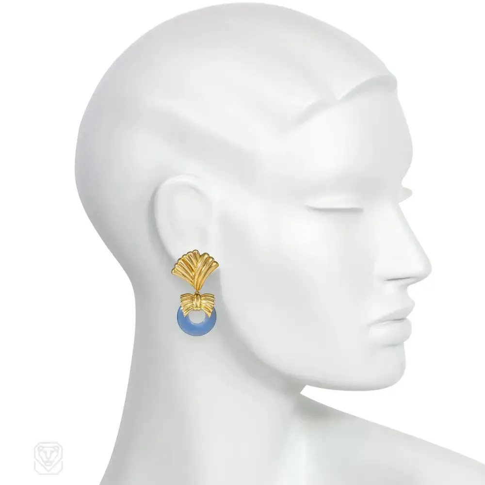 1970s Van Cleef & Arpels interchangeable doorknocker hoop earrings