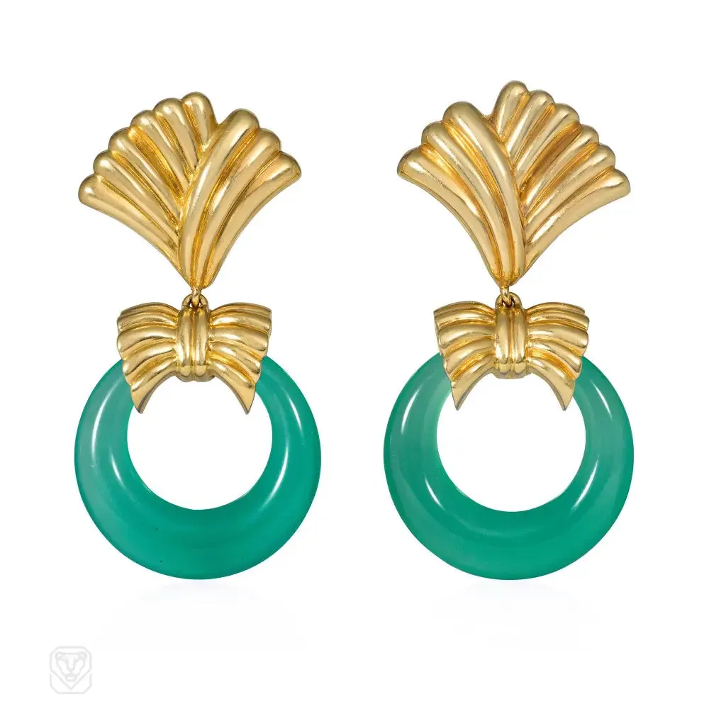 1970s Van Cleef & Arpels interchangeable doorknocker hoop earrings