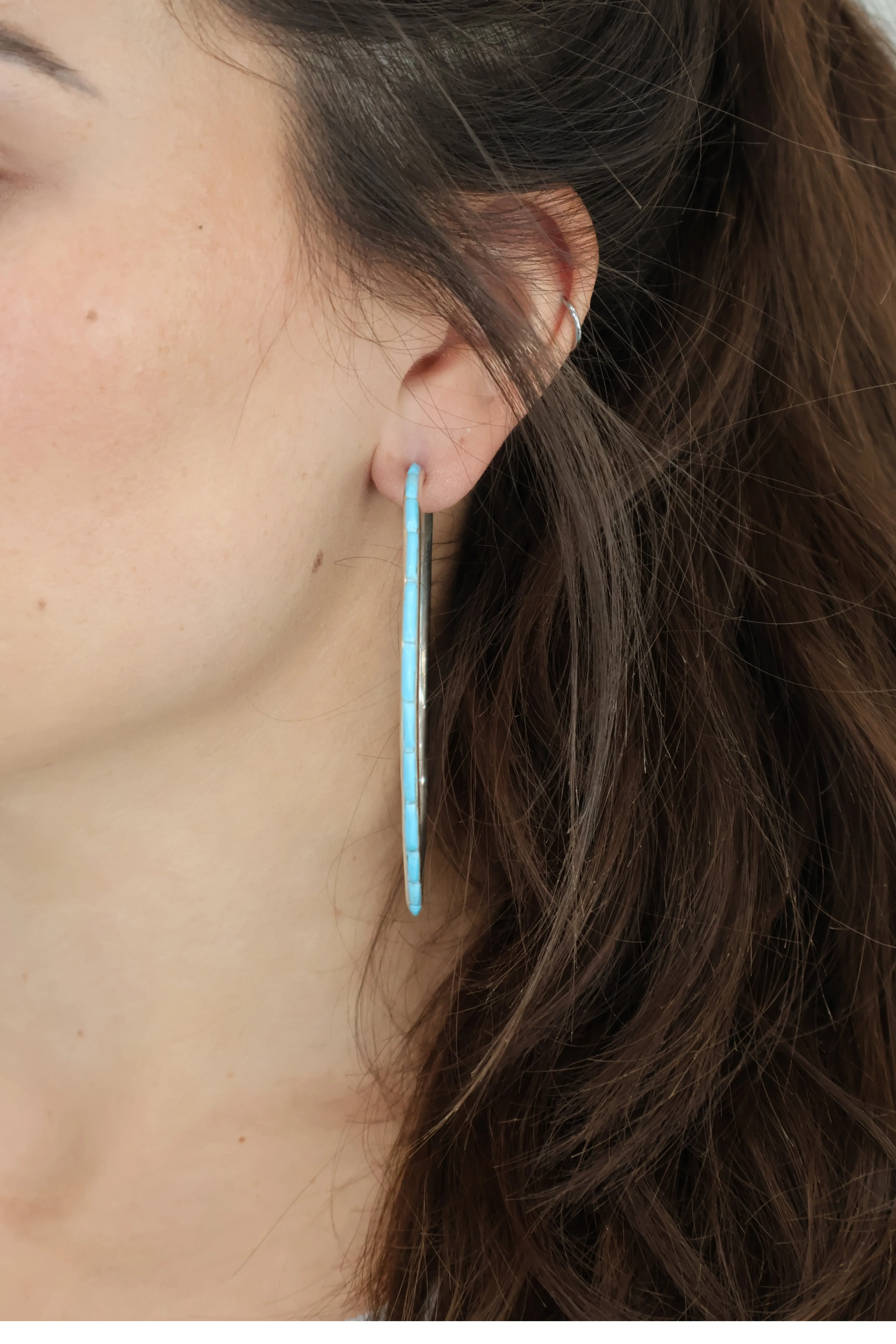3" Turquoise Hoops