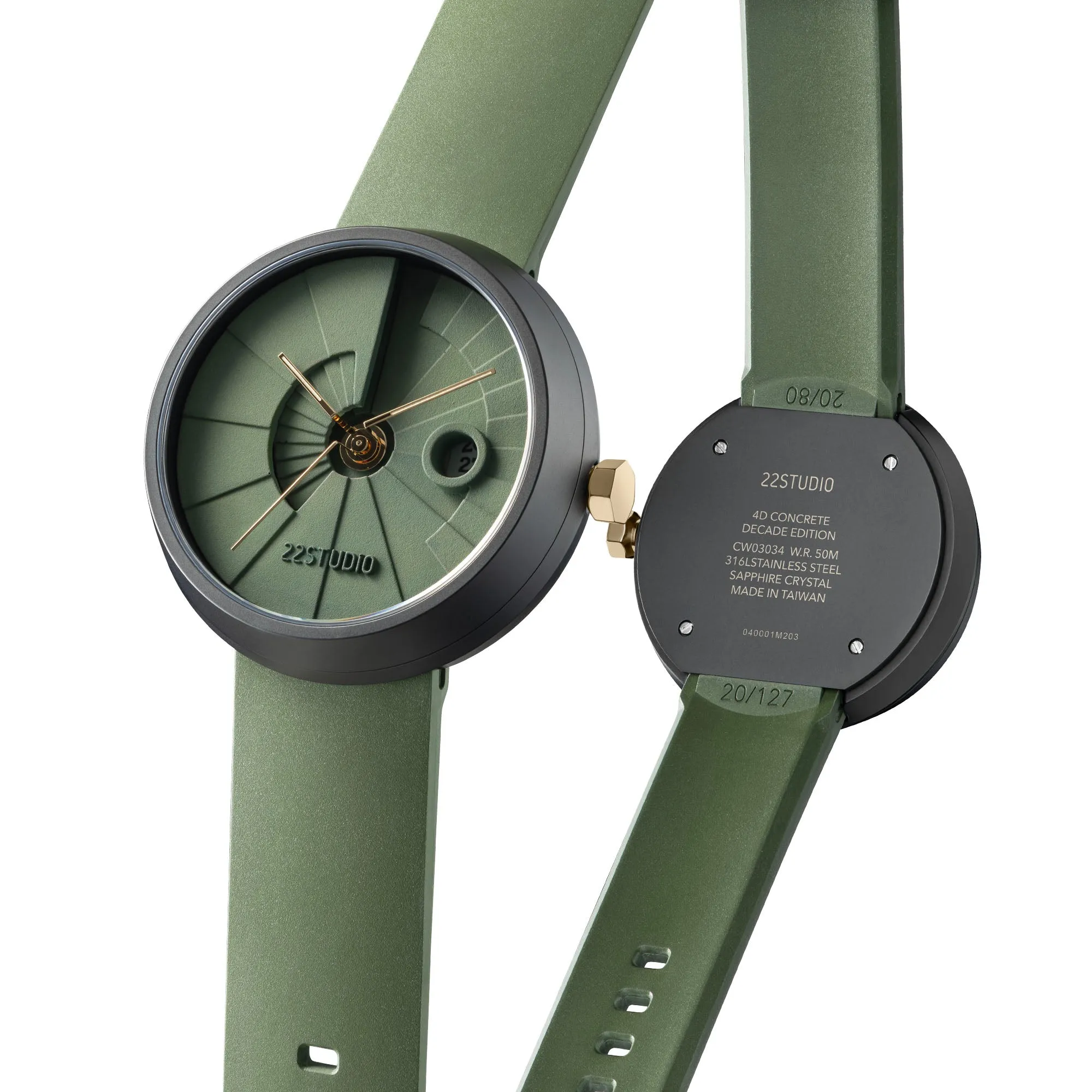 4D Concrete Watch Decade Anniversary Edition - Moss