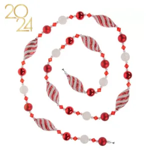 72" ( 6 Feet) Peppermint Ball Garland