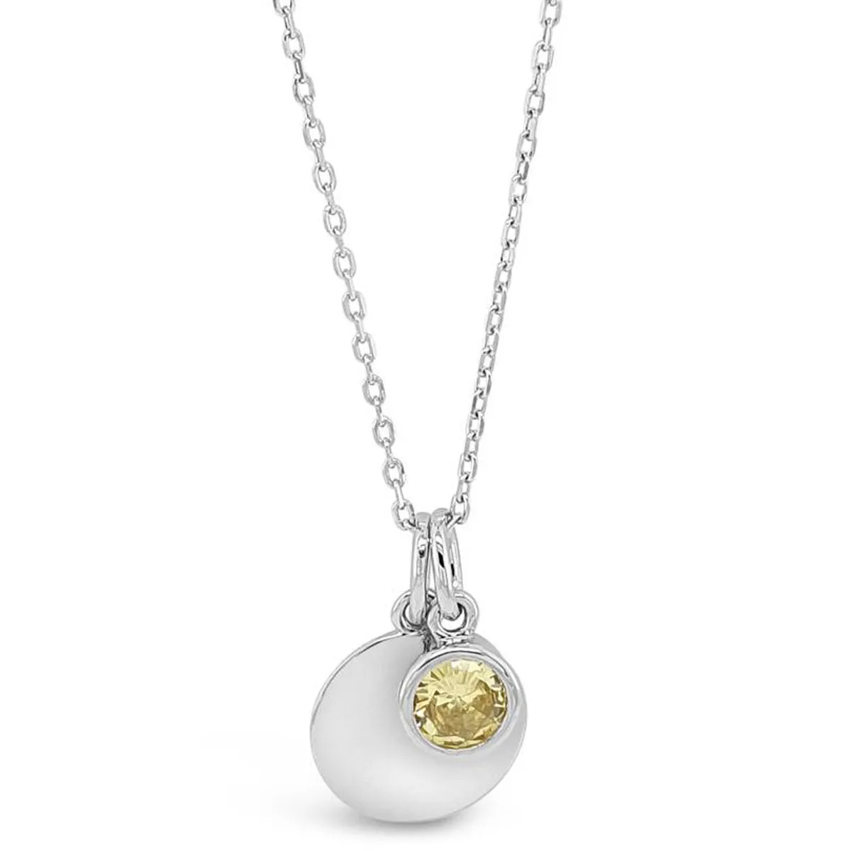 Absolute Sterling Silver Birthstone Necklace - November