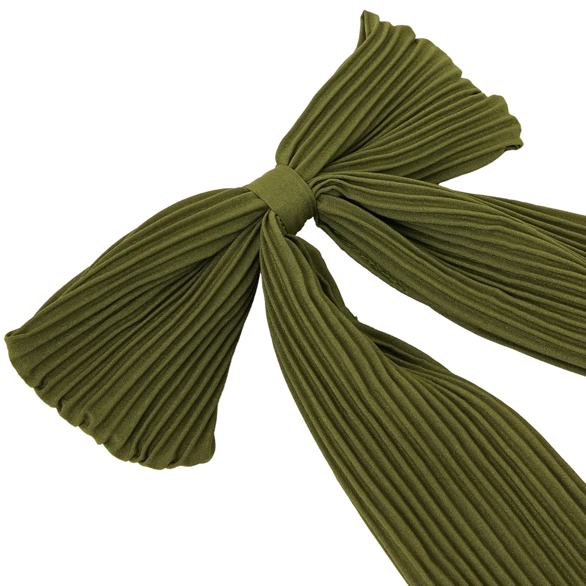 Accessorize London Women Green Plisse Bow Barrette Hair Clip