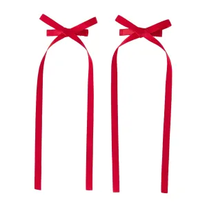 Accessorize London Women Red Mini Hair Bow Clips Set Of 2