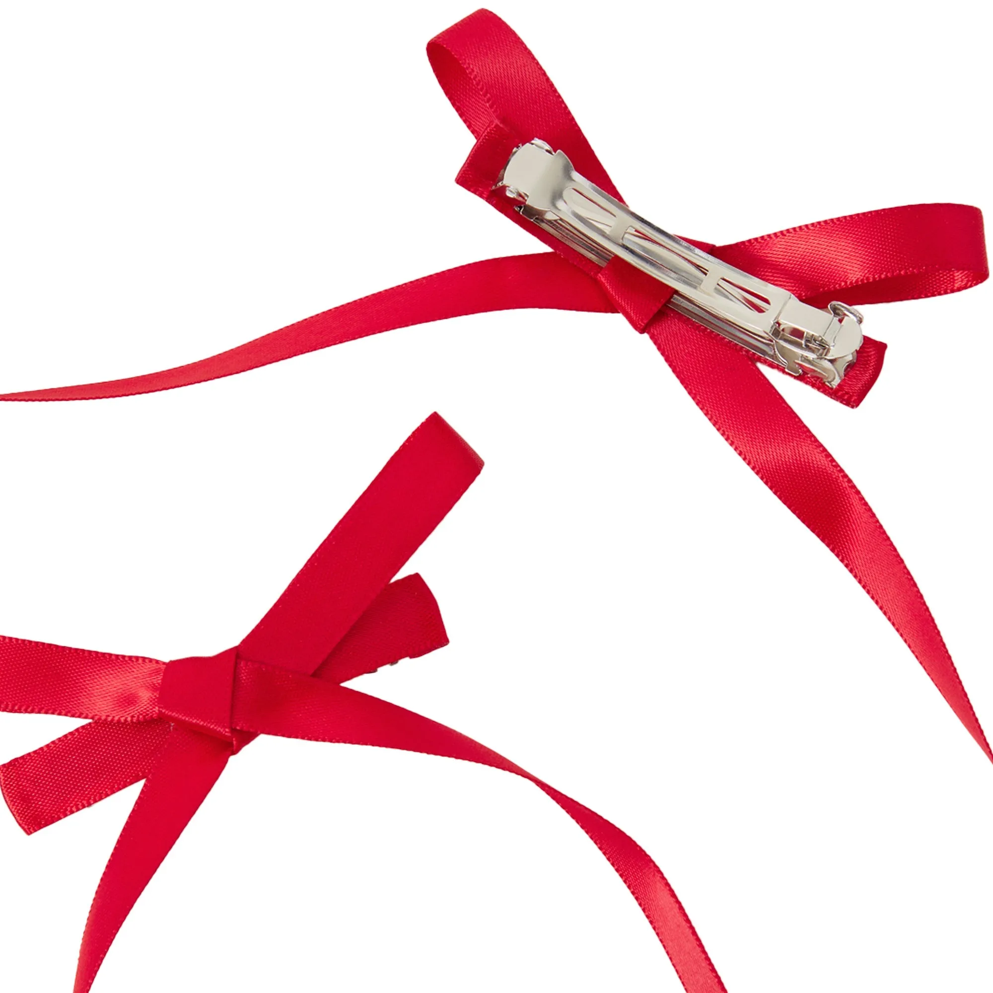Accessorize London Women Red Mini Hair Bow Clips Set Of 2