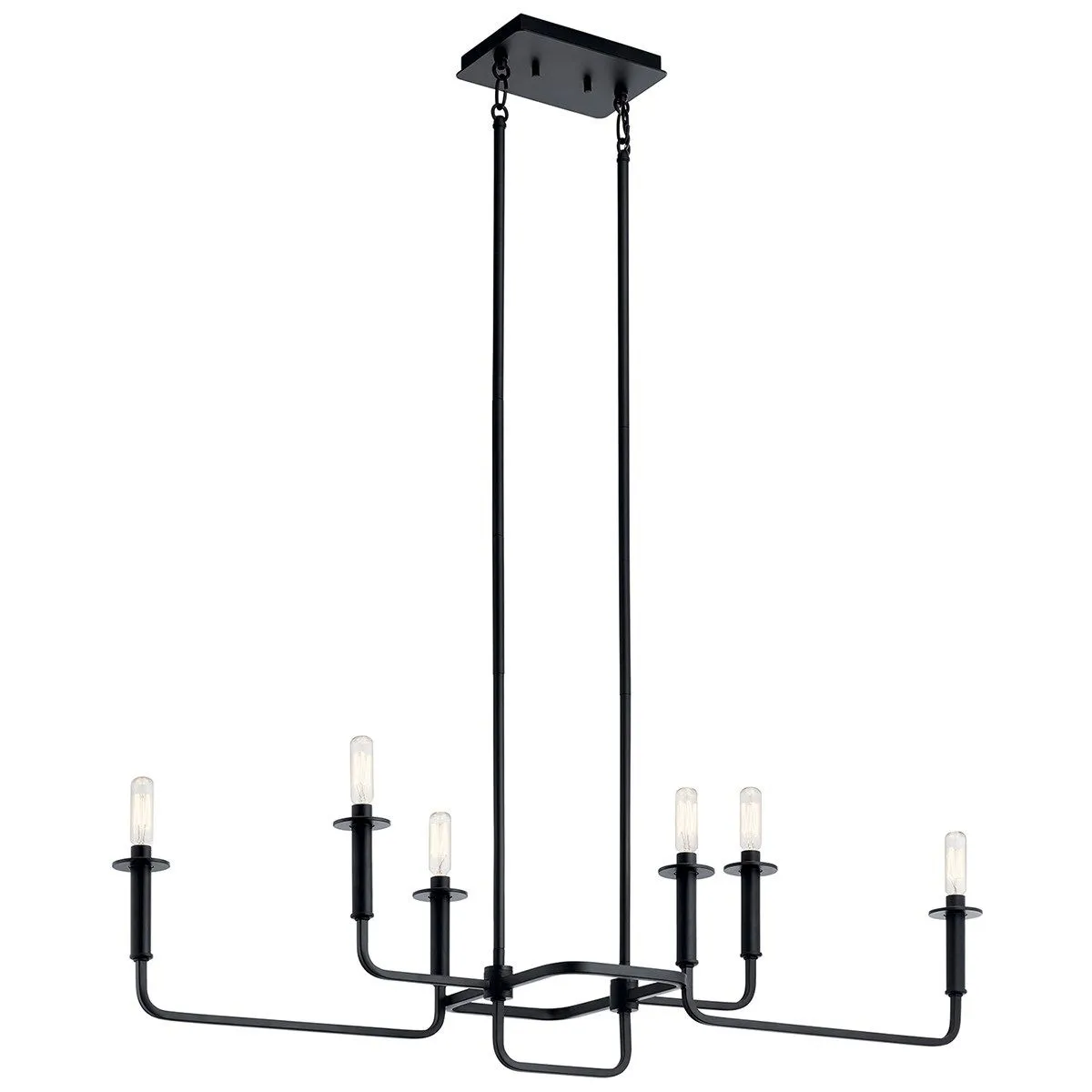 Alden 39 in. 6 Lights Chandelier Black Finish