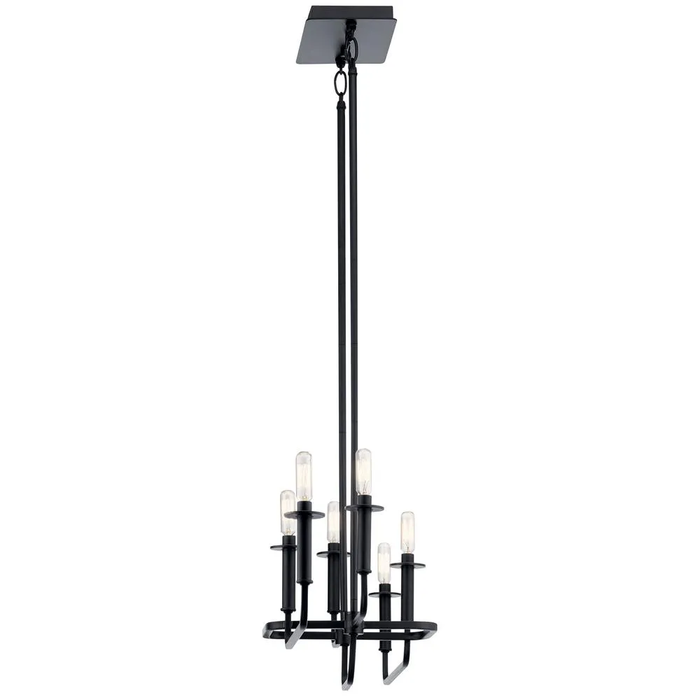 Alden 39 in. 6 Lights Chandelier Black Finish