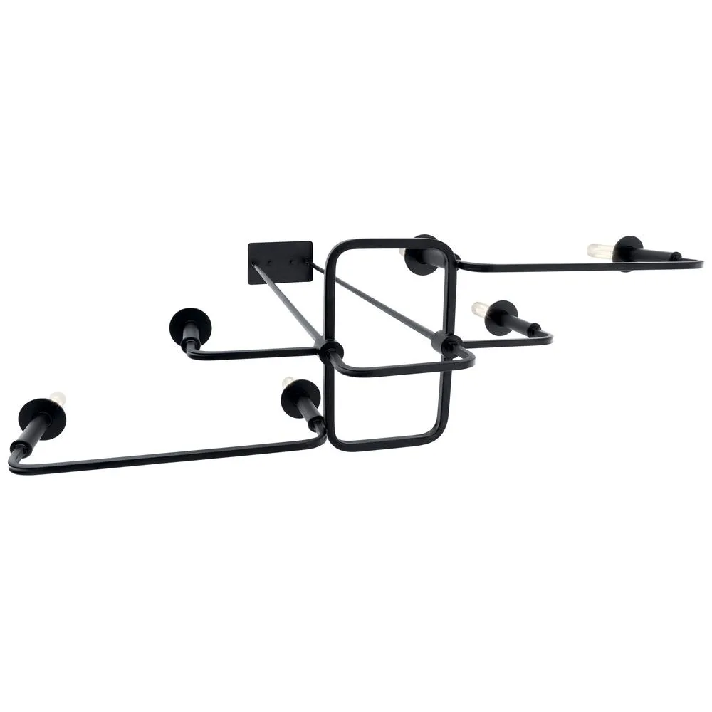 Alden 39 in. 6 Lights Chandelier Black Finish