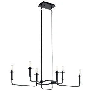 Alden 39 in. 6 Lights Chandelier Black Finish