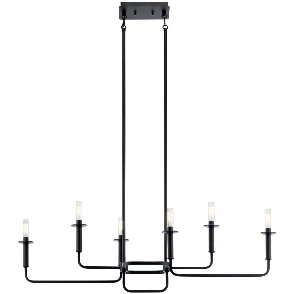 Alden 39 in. 6 Lights Chandelier Black Finish