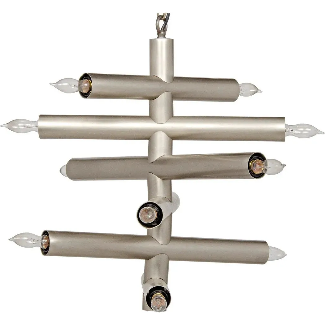 Alex Metal Chandelier With Antique Silver Finish