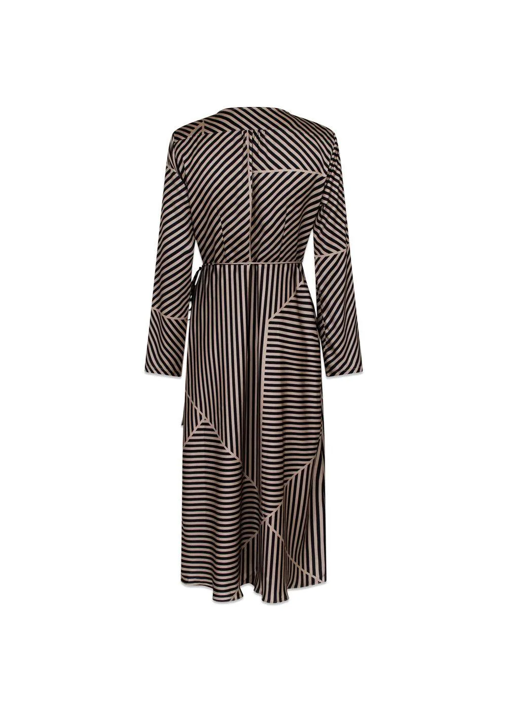 Amber Mix Lines Dress - Black