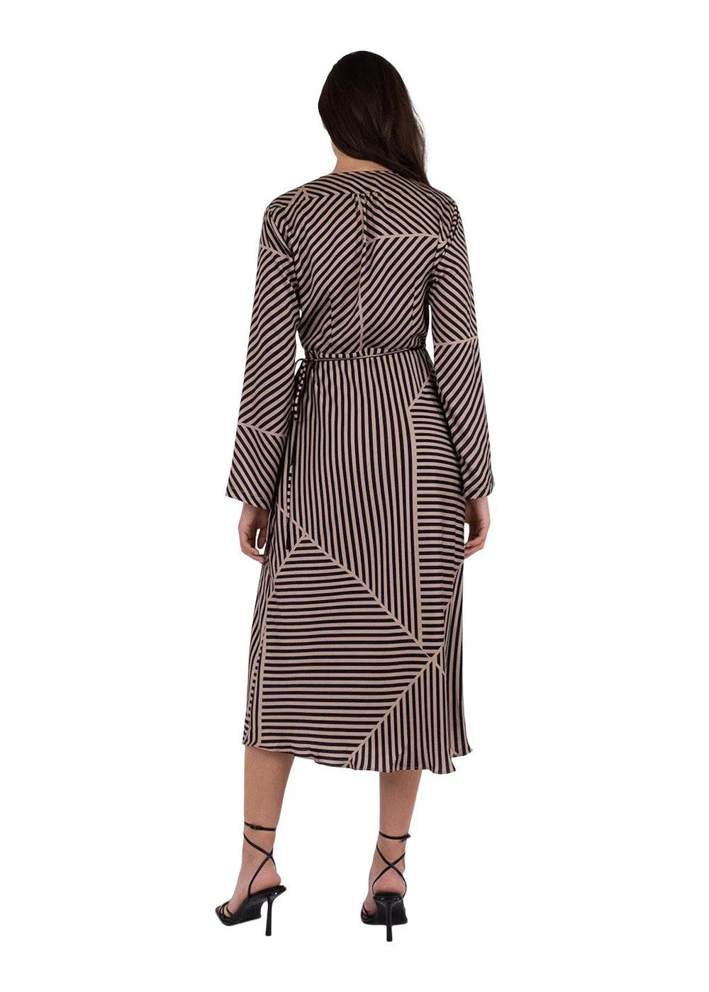 Amber Mix Lines Dress - Black