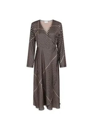 Amber Mix Lines Dress - Black