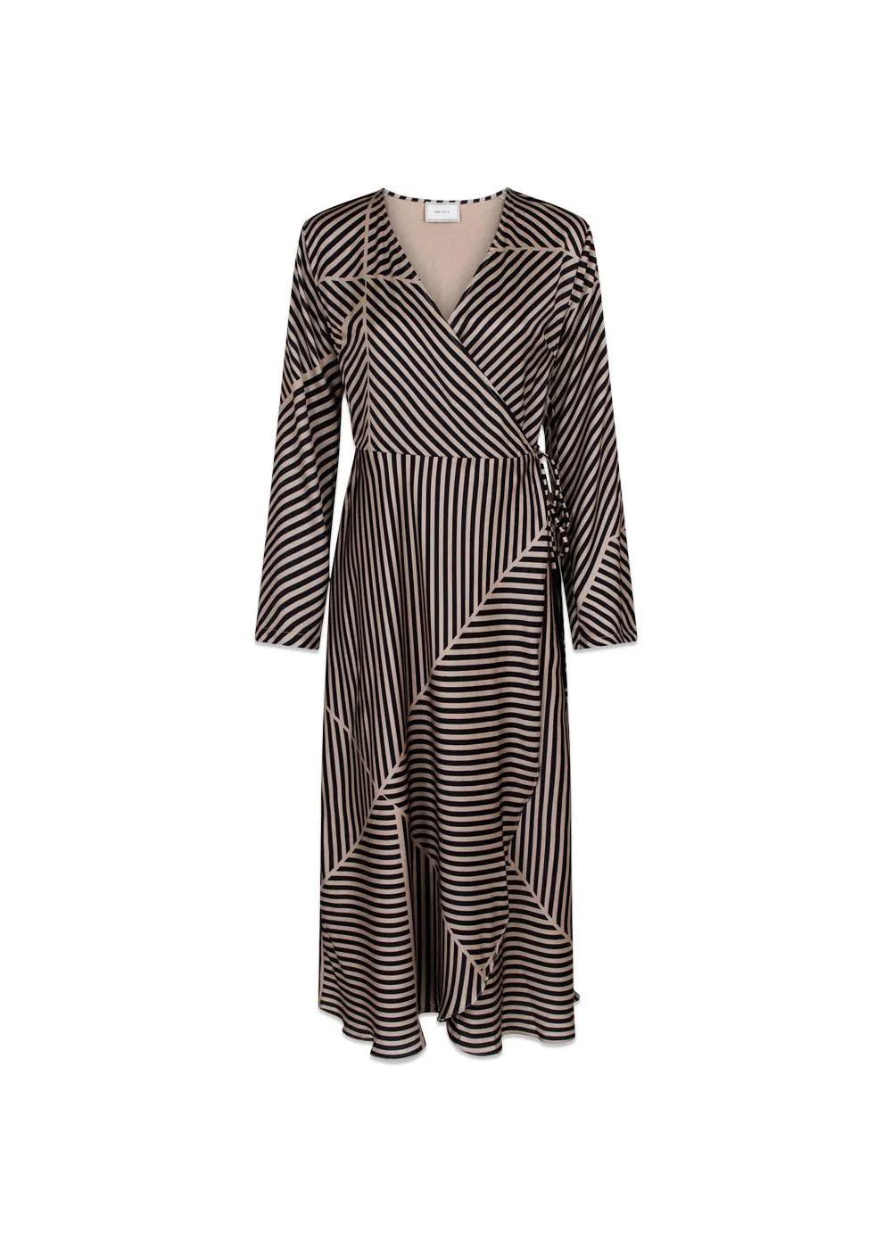 Amber Mix Lines Dress - Black