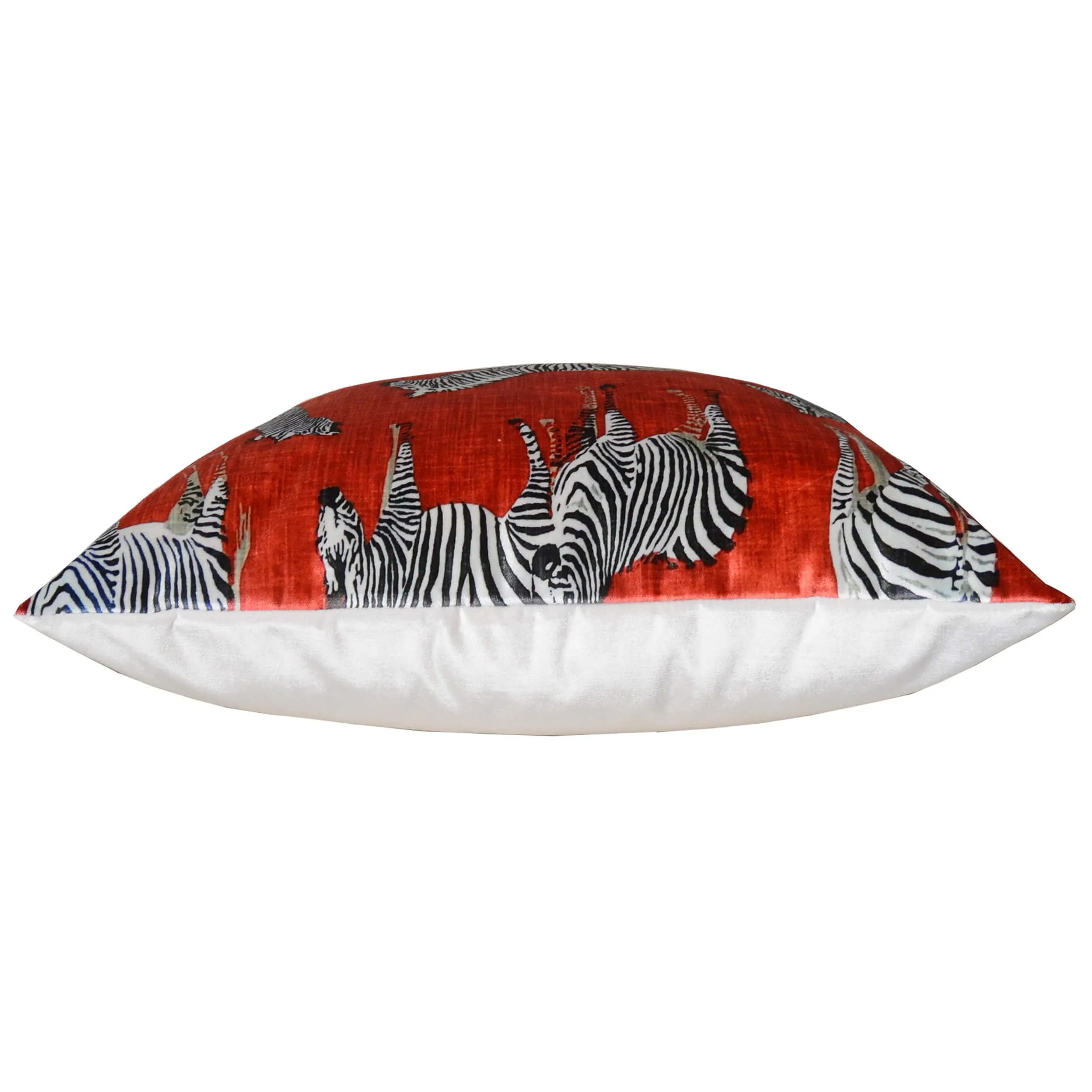 Amber Pillow, Red/Zebra