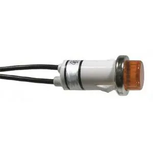 Amber Pilot Light, 125VAC,  .5" Mounting Hole