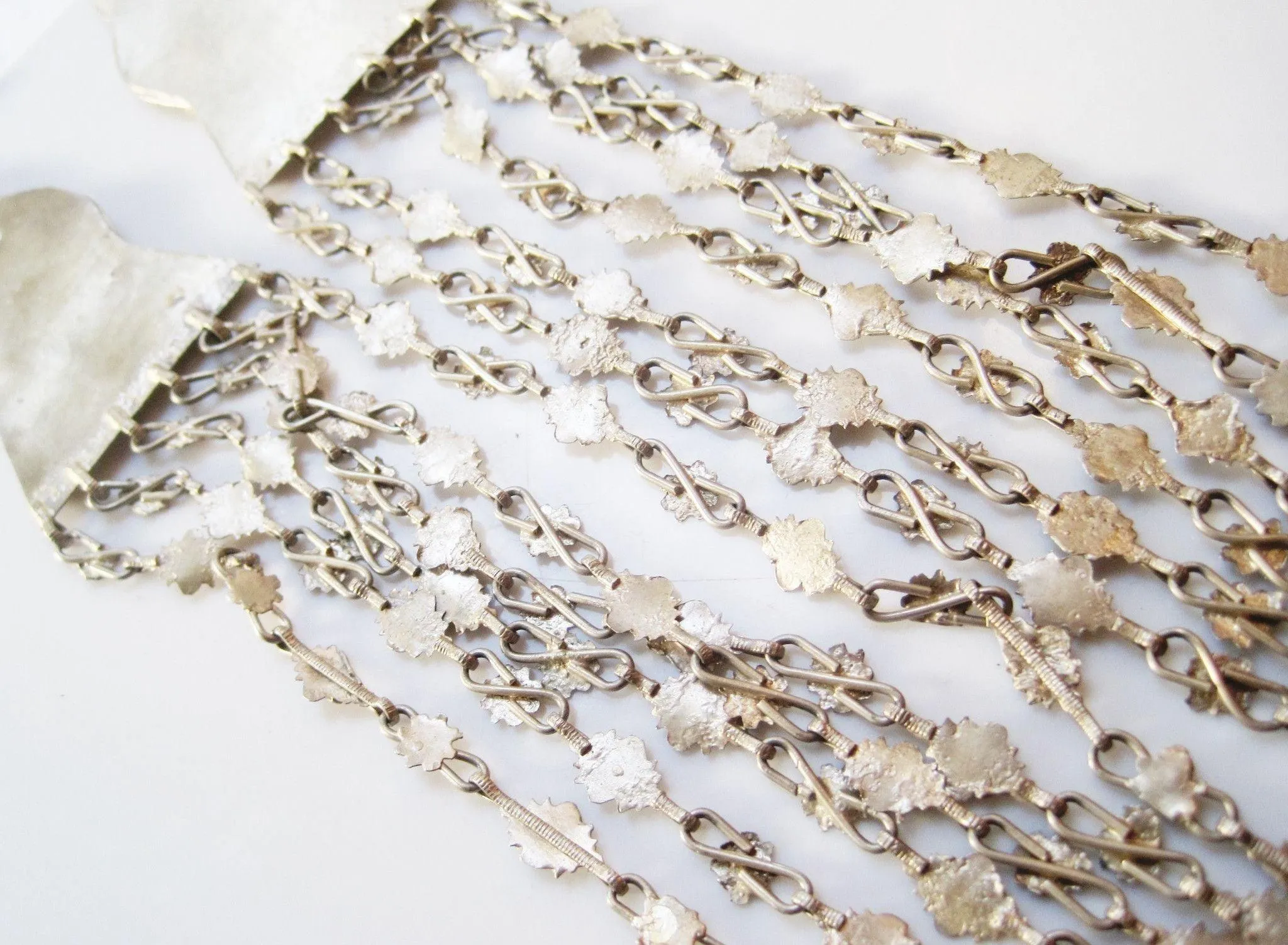 Antique Long Silver Bedouin Earrings from Saudi Arabia