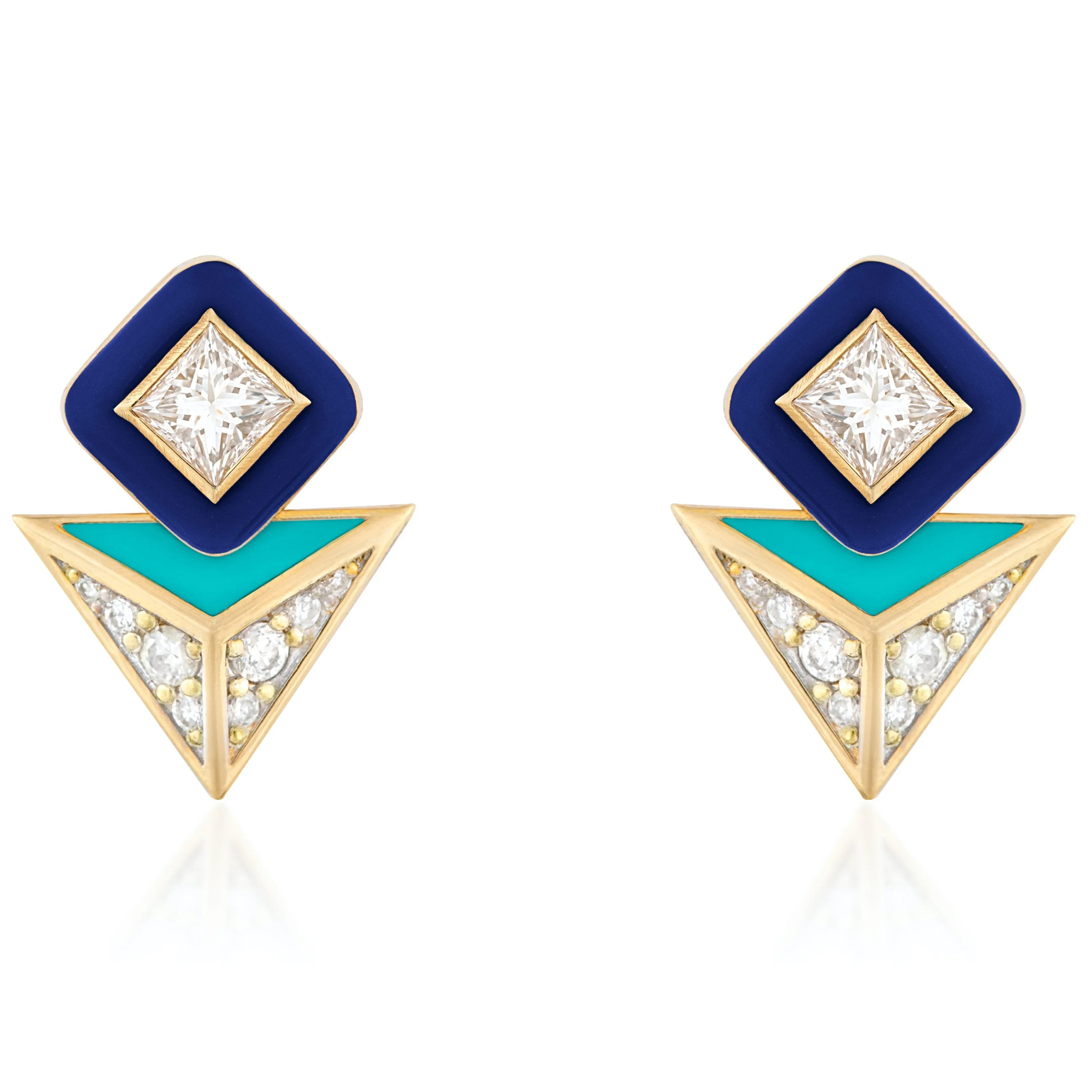 Art Deco Earrings with Diamonds