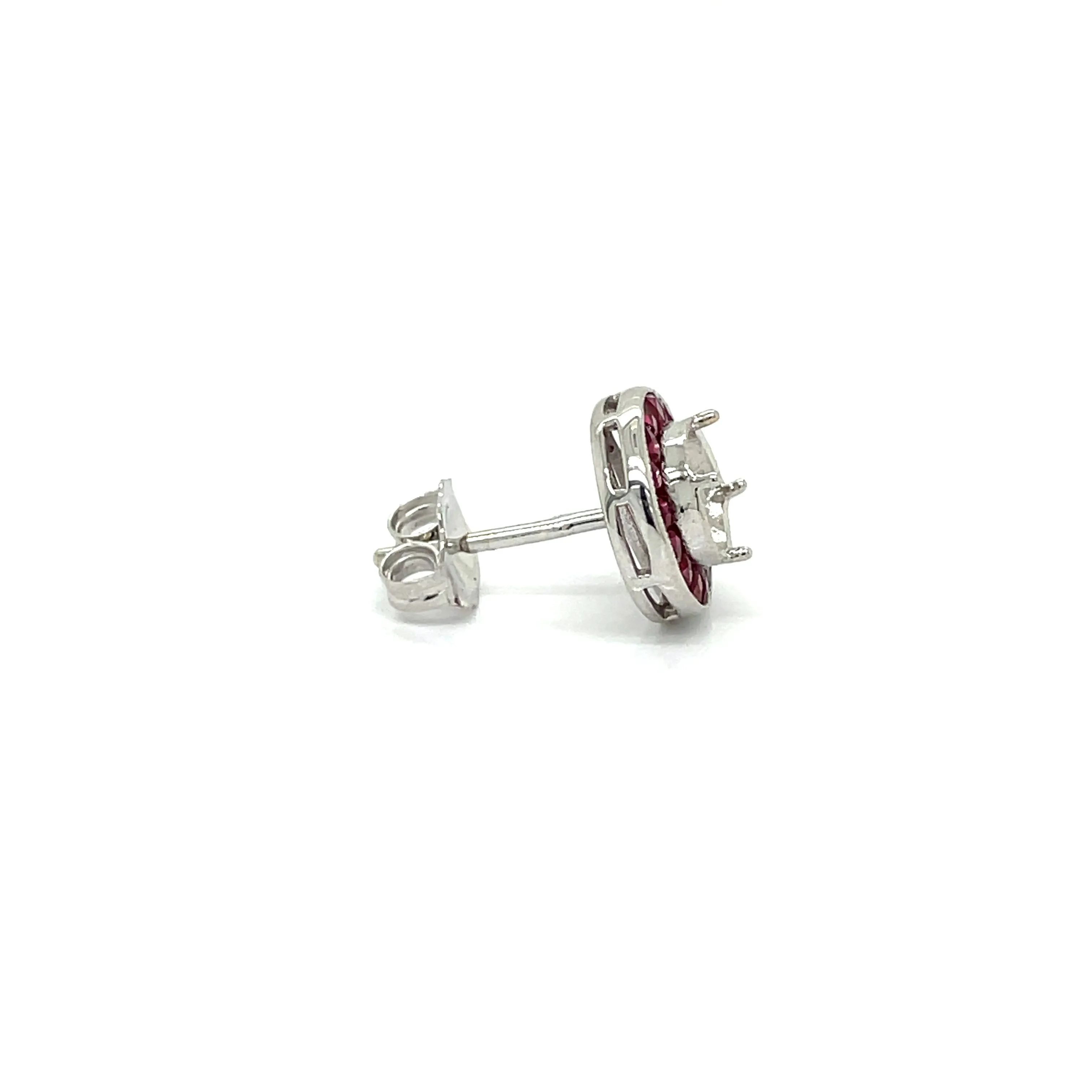 Art Deco Reproduction Aristocrat 1.34 cttw Ruby Semi Mount Earrings 11593