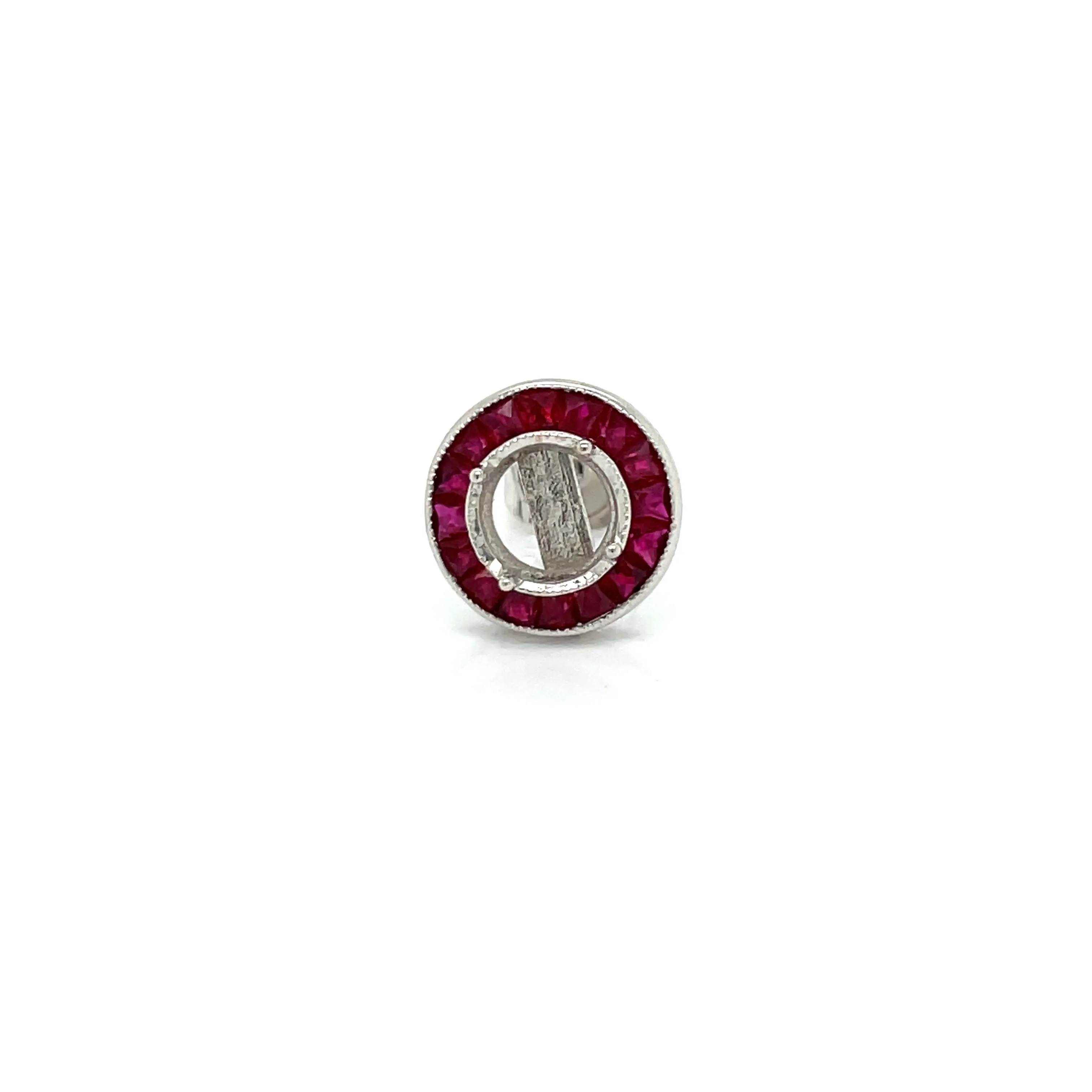 Art Deco Reproduction Aristocrat 1.34 cttw Ruby Semi Mount Earrings 11593