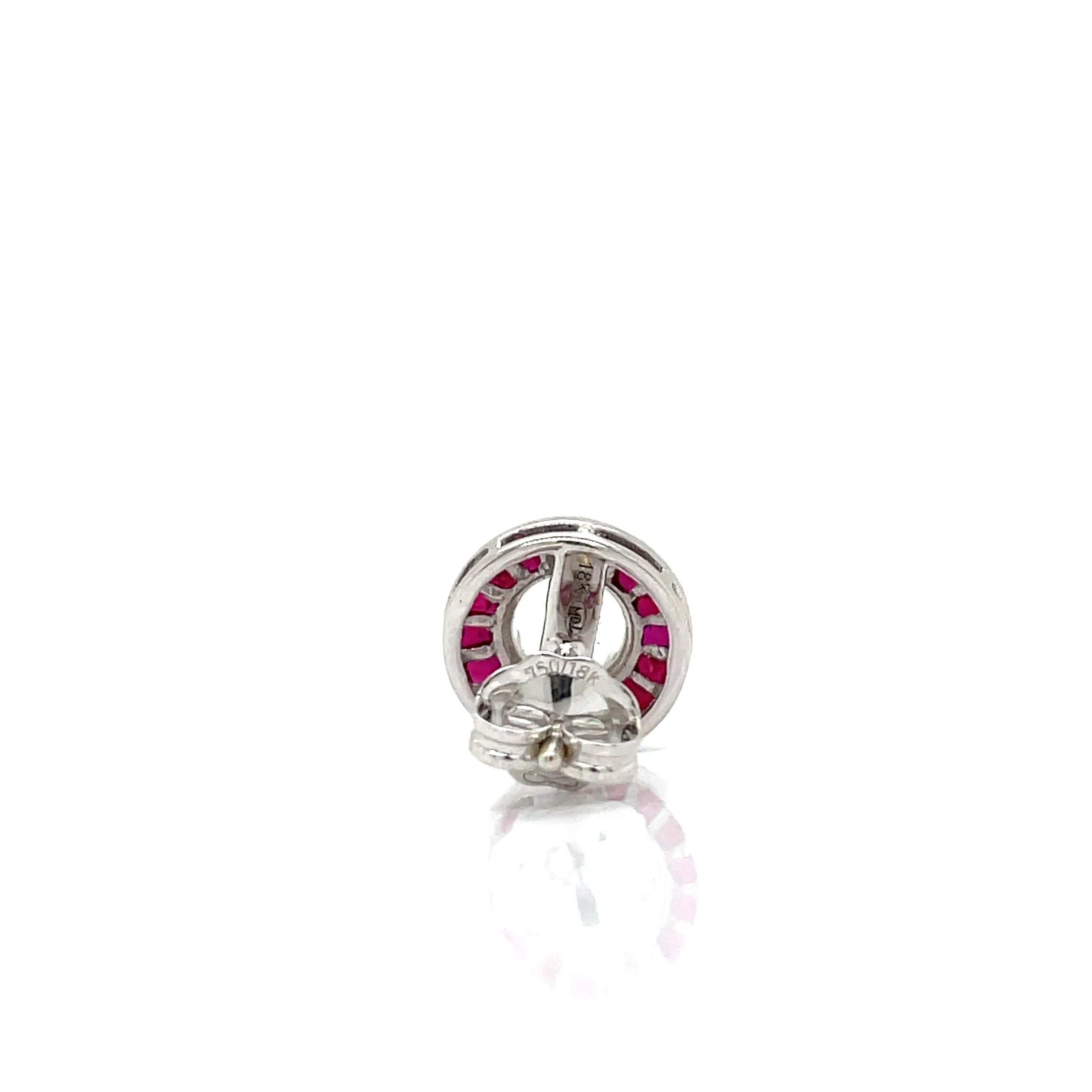 Art Deco Reproduction Aristocrat 1.34 cttw Ruby Semi Mount Earrings 11593