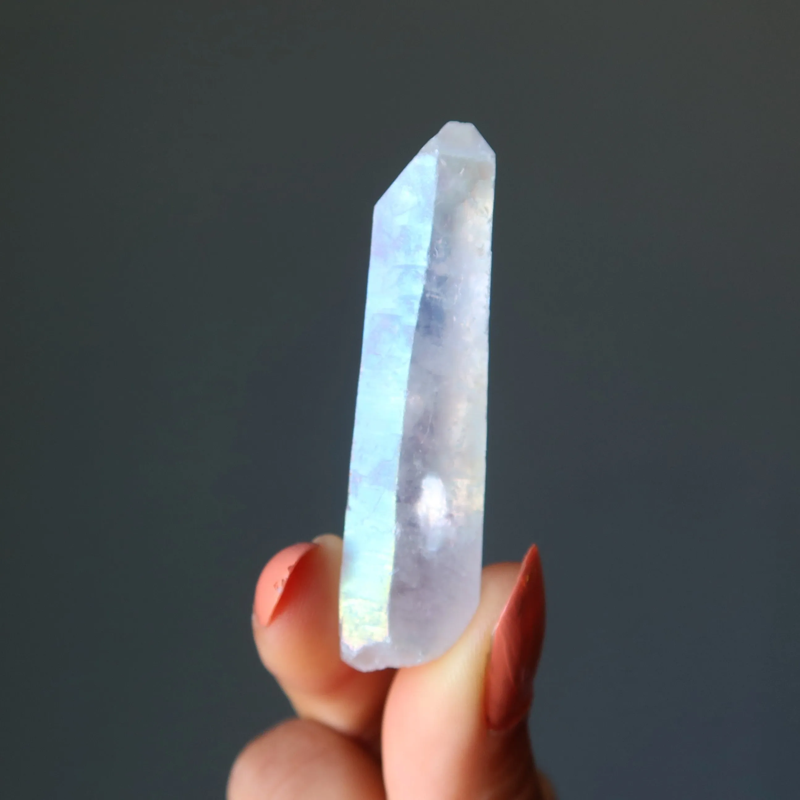 Aura Quartz Point Raw Rainbow Happy Crystal