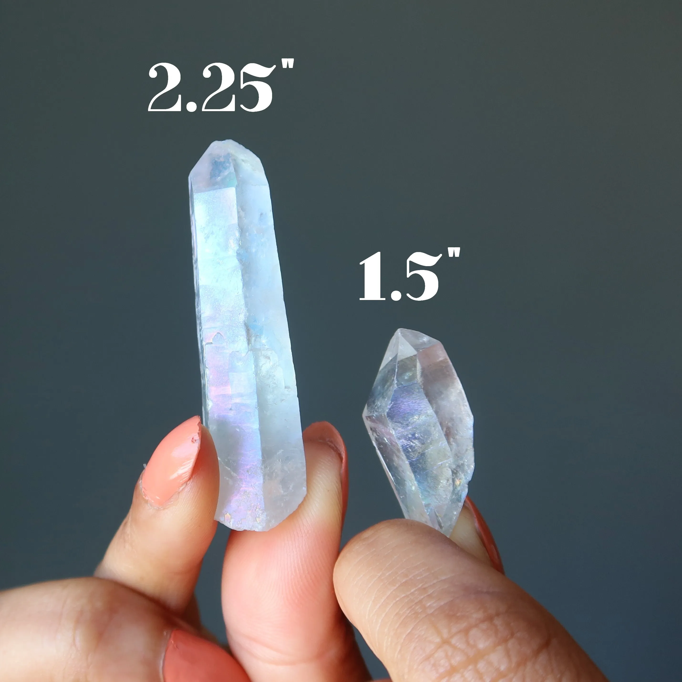 Aura Quartz Point Raw Rainbow Happy Crystal