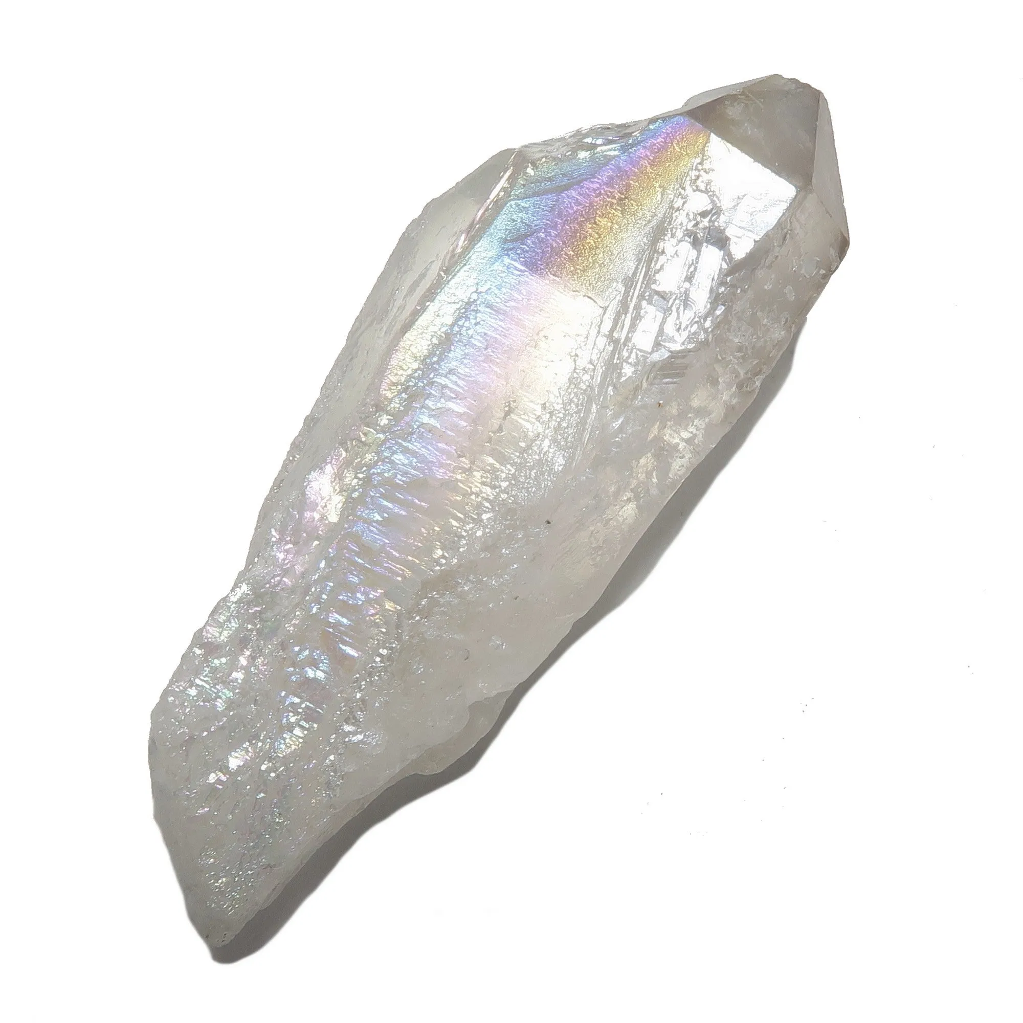 Aura Quartz Point Raw Rainbow Happy Crystal