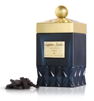 Bakhoor Mabsous Sapphire Leather 50gm Incense Ibraheem Al Qurashi Perfumes