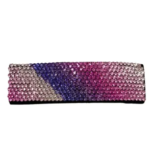 Bari Lynn Fully Crystallized Swarovski Crystal Rectangle Snap Clip - Pink / Purple Ombre