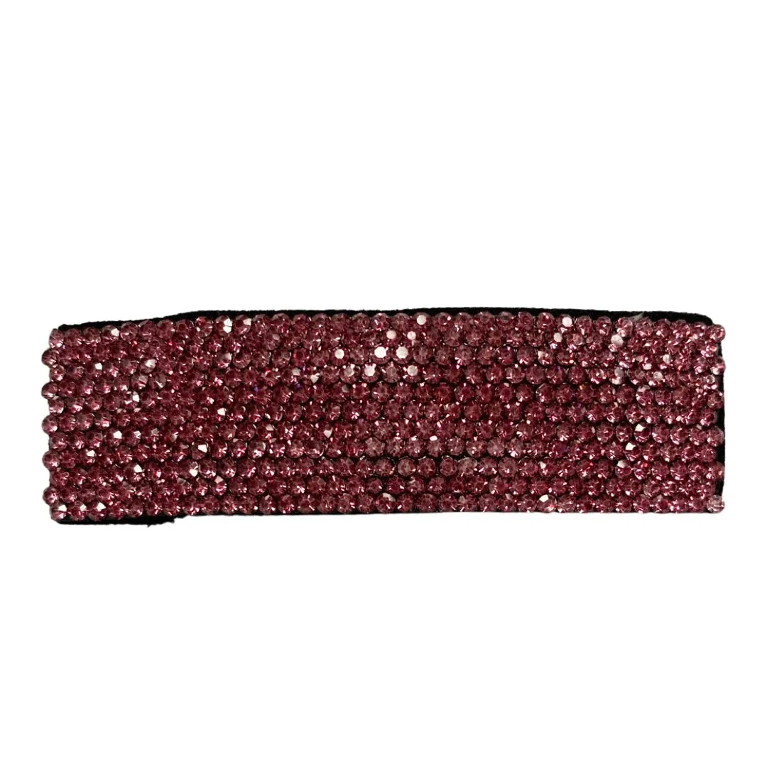 Bari Lynn Fully Crystallized Swarovski Crystal Rectangle Snap Clip - Rose