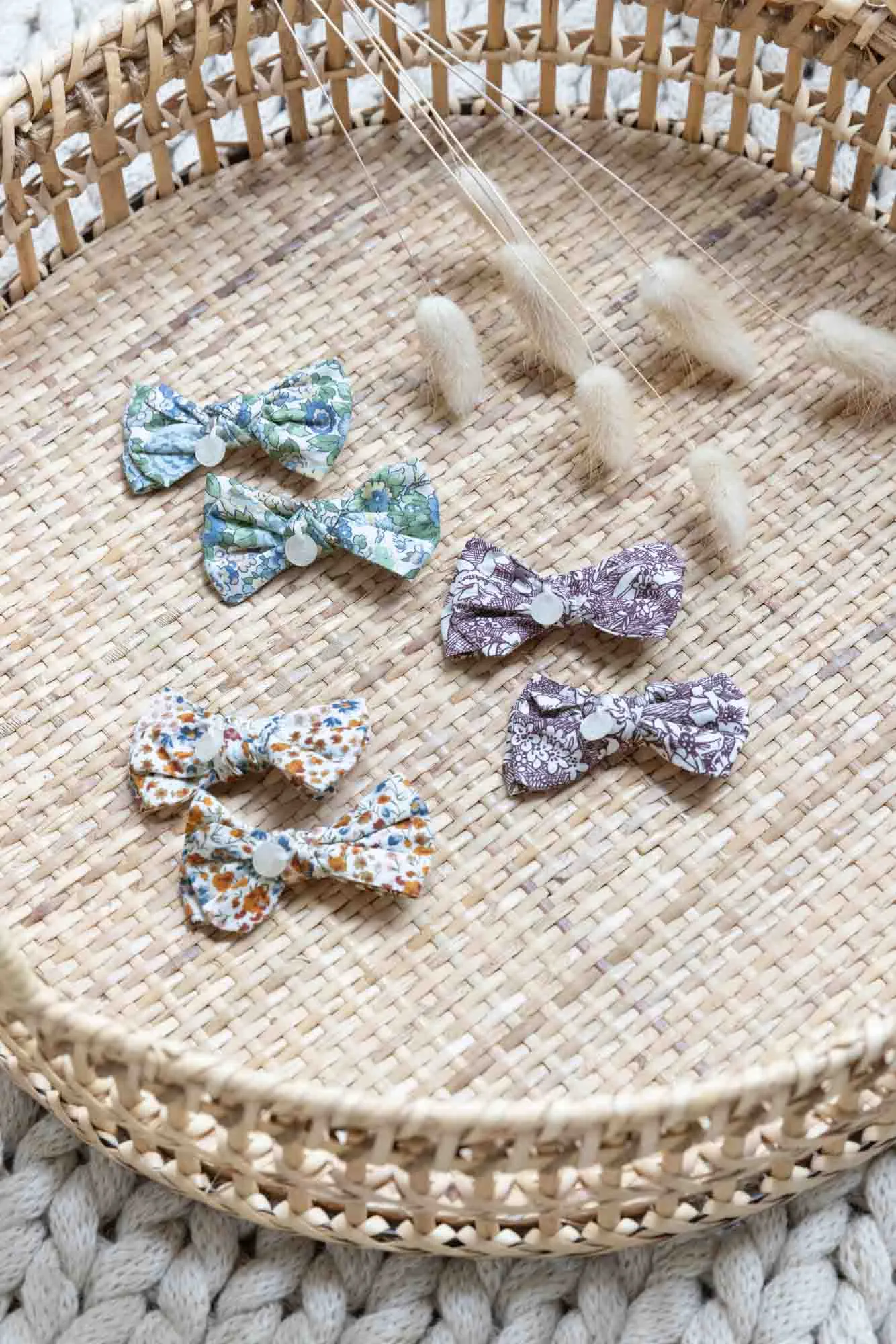 Barrette - Tissu liberty aubergine