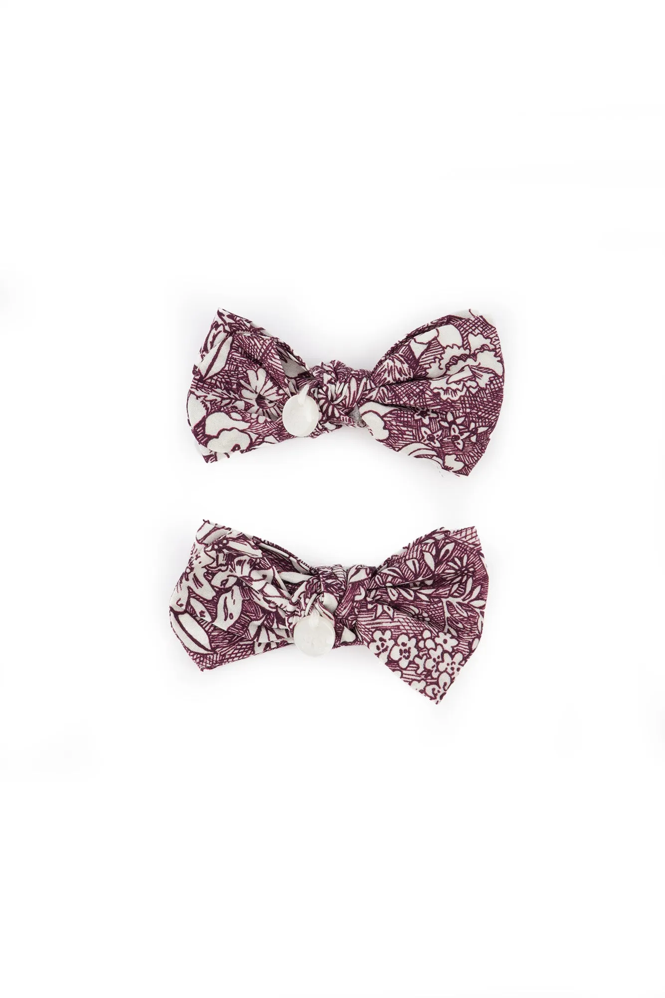 Barrette - Tissu liberty aubergine