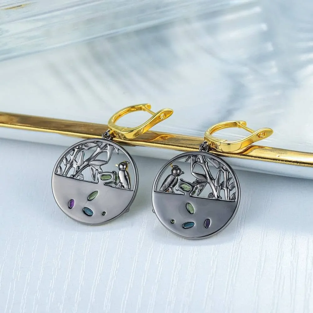Bird & Bamboo Natural Peridot Dangle Earrings