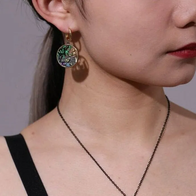 Bird & Bamboo Natural Peridot Dangle Earrings