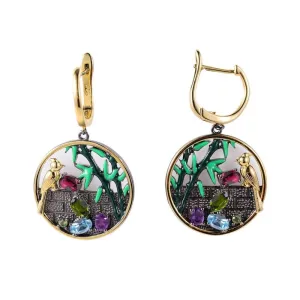 Bird & Bamboo Natural Peridot Dangle Earrings