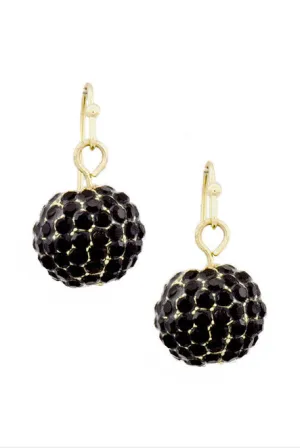 Black Dangle Disco Ball Earrings