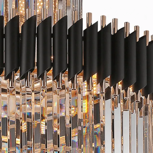 Black Geminus Long Crystal Chandelier
