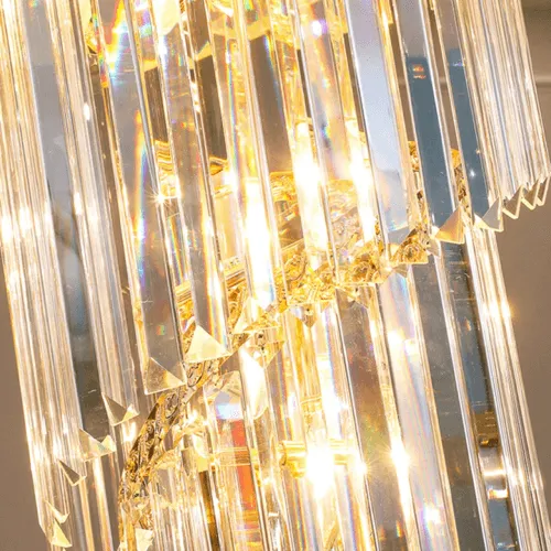 Black Geminus Long Crystal Chandelier