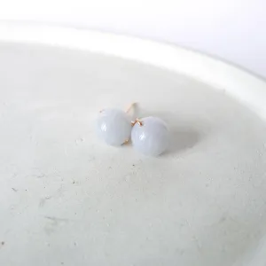 Bluish Lavender Jade Earstuds 8mm (Basic) / 14k Gold-filled