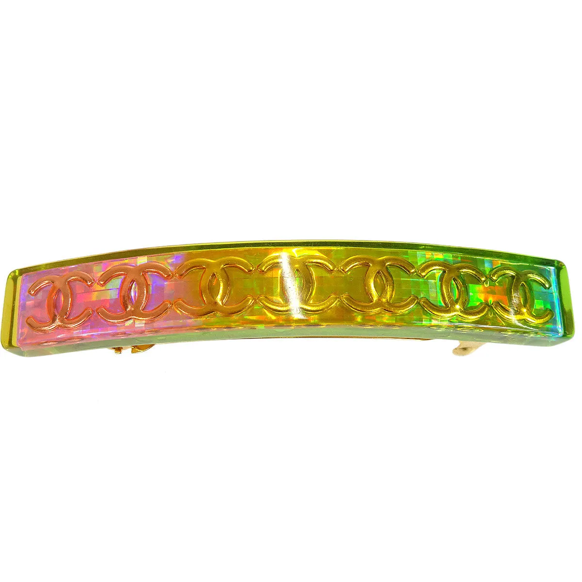 CHANEL 1997 Rainbow Lucite Hair Clip Barrette 46476