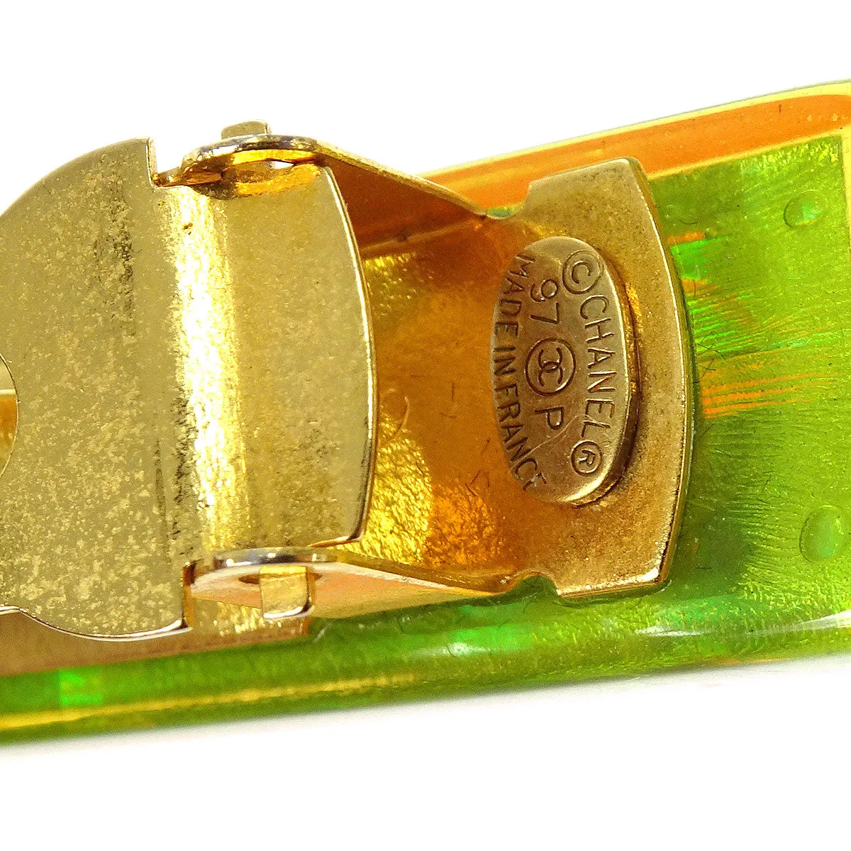CHANEL 1997 Rainbow Lucite Hair Clip Barrette 46476