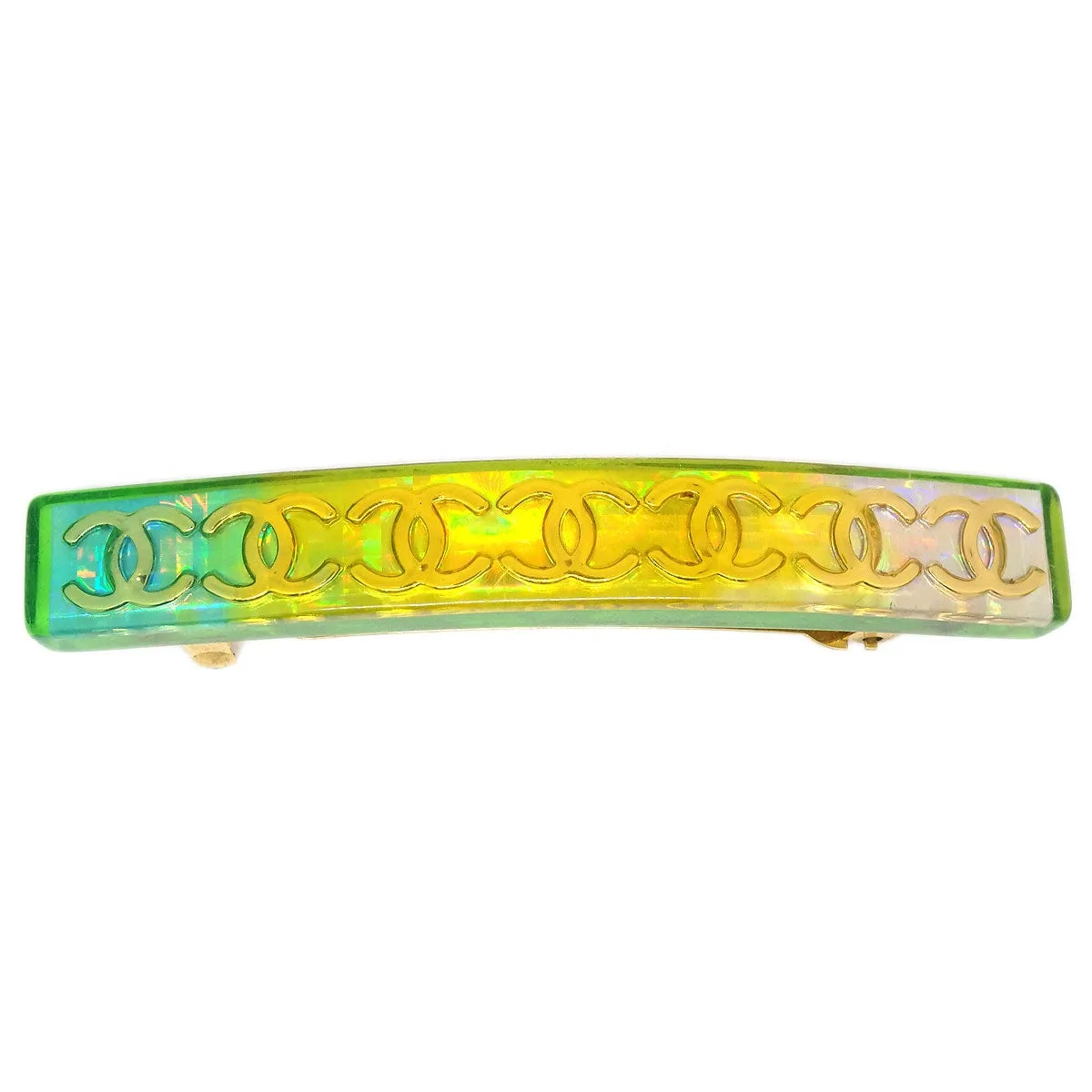 CHANEL 1997 Rainbow Lucite Hair Clip Barrette 50138