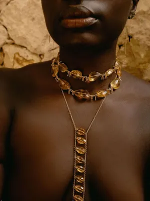 Citrine Jingle Choker Necklace