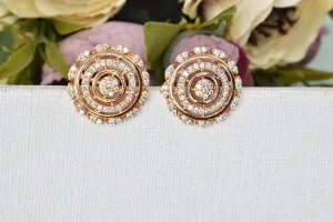 Classic Rose Gold Studs: Feminine Sparkle Collection