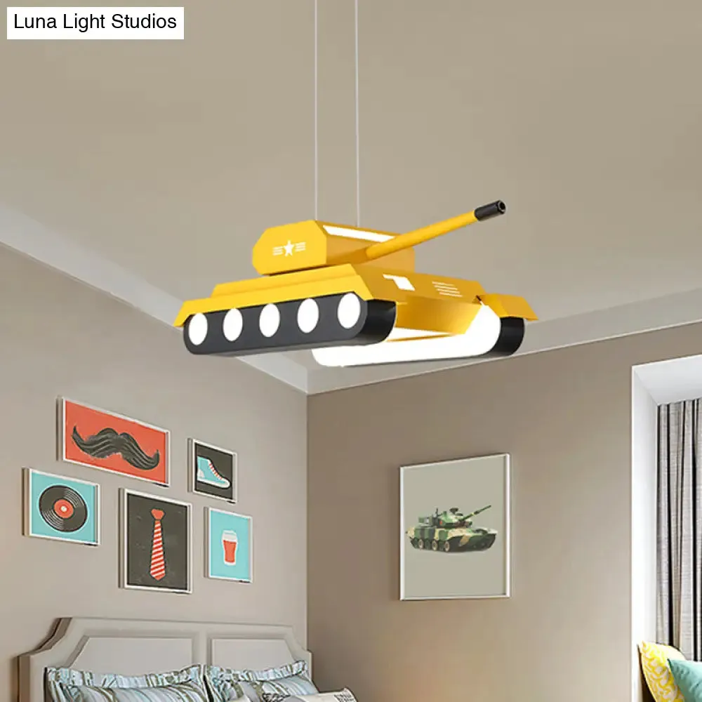 Colorful Tank Pendant LED Chandelier Light for Boys Bedroom